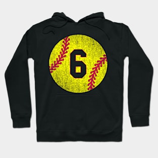 Softball Player 6Th Birthday Softball Jersey 6 Years Old Hoodie